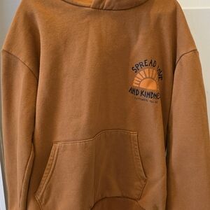 H&M Orange Hoodie with Positive Message
